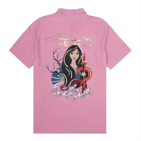 NWT Disney Her Universe Mulan Traditional Portrait Woven Button Up Shirt Top L - Picture 1 of 8